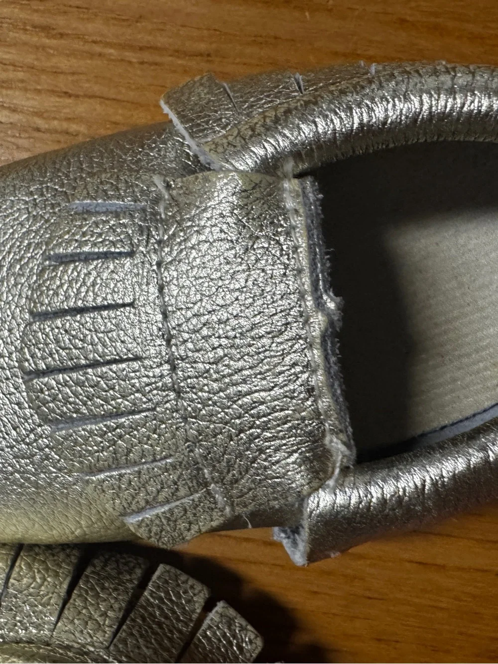 Toddler Metallic Fringe Moccasins - Silver Kids Slip-On Shoes